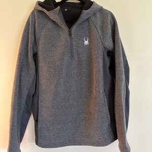 Spyder Gray and Black Zip Up Sweater
